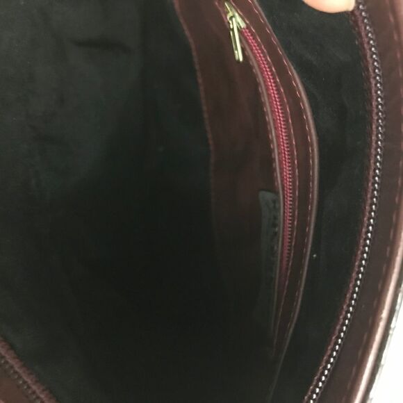 Dark Burgundy Snakeskin Vintage 80's Crossbody Bag - Picture 4 of 4